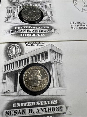 3 Coin FDOI Set 1979 P D S SBA Susan B Anthony BU UNC Dollar Coins