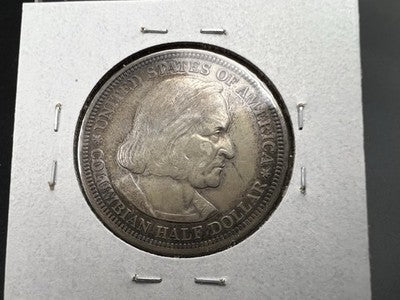 1892 50c Columbian Exposition Chicago World's Fair Silver Half Dollar XF EF S#1