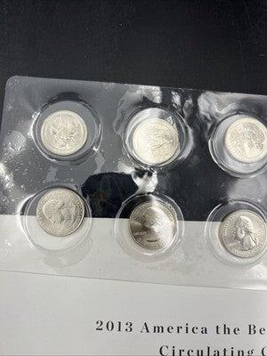2013 P & D US Mint America the Beautiful Uncirculated 10 Coin ATB BU Quarter Set