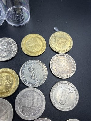 Lot of 20 $1 Casino Dollar Gaming Tokens Metal Circulated Conditions SKU#7528