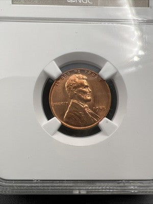 1955 P 1c Lincoln Wheat Cent Penny Coin NGC MS66 RD #005