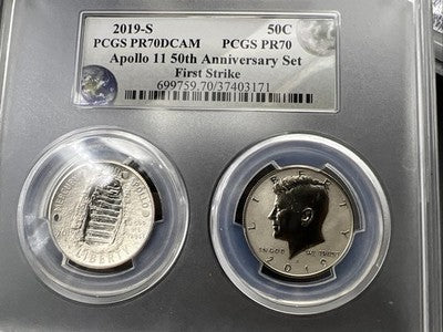 2019 S Apollo 11 50th Anniversary Set First Strike PCGS PR70 Reverse Proof