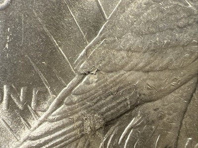1923 P $1 Peace Silver Dollar Coin Laminated Planchet Error Reverse BU UNC