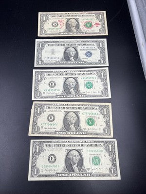 Dollar Bill Collector's Set 2003 Repeater + 1957 1963 1988 2009 * $1 Notes Circ