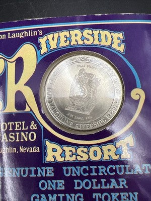 Riverside Resort $1 Casino Gaming Token Uncirculated In Display Pack SKU#B