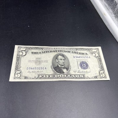 1953 A $5 Five Dollar Blue Seal Silver Certificate #150 XF EF Extra Fine Circ