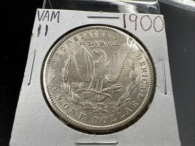 1900 P $1 Morgan Silver Dollar Coin VAM 11 Double Die Reverse DDR AU Details