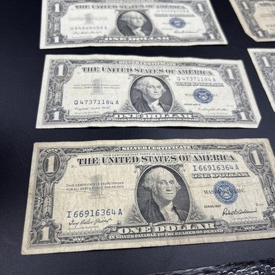 Lot of 10 1957 1935 $1 One Dollar Silver Certificates VG + Circulated #364
