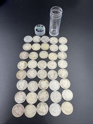 Barber Quarters 90% Silver Coin Quarter Roll $10 Face Value 40 Coins AG/G SKU#4X