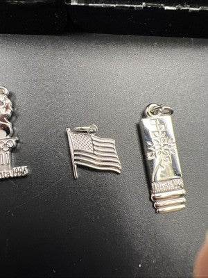 1996 Balfour 3 Piece Atlanta Olympic Pendants Sterling Silver Set