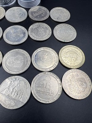 Lot of 20 $1 Casino Dollar Gaming Tokens Metal Circulated Conditions SKU#7551