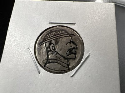 Hobo Buffalo Nickel Coin Modern Carving SKU#HH