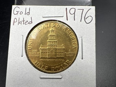 Goldenized 1976 50c Bicentennial Kennedy Half Dollar Circ