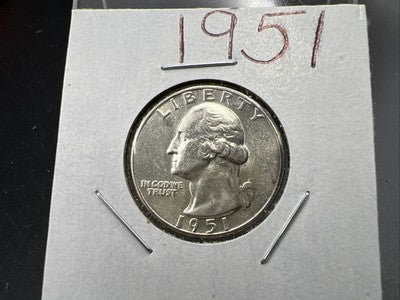 1951 P 25c Washington Silver Quarter AU SKU#A
