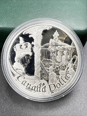 2002 Canada Sterling Proof Silver Dollar Coin Queen Elizabeth II 50 Anniversary
