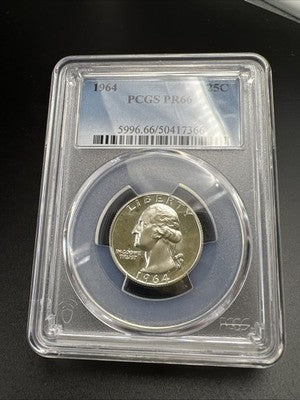 1964 25c Washington Silver Quarter Coin PR66 #366 PCGS