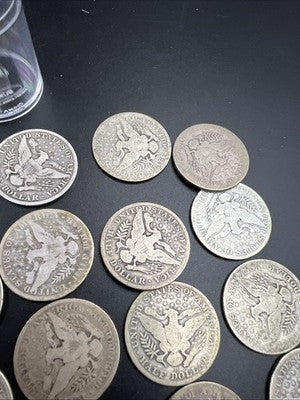 20 Coin Roll Barber 90% Silver Half Dollar Coins G-VG Good Conditions S#V