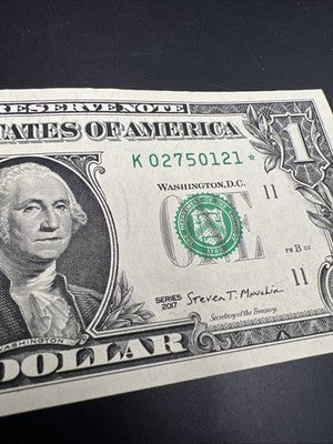 2017 * Star $1 FRN Federal Reserve Note CH AU #121