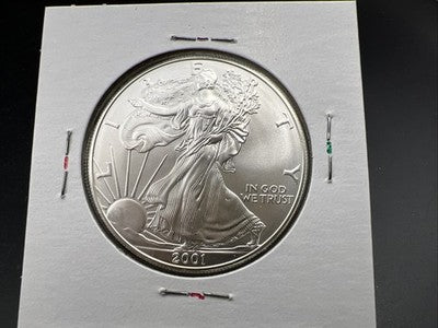 2001 1 Oz ASE American Silver Eagle Coin Gem BU UNC Halo Toning Toner SKU#A