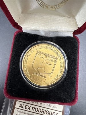 Highland Mint Alex Rodriguez Bronze Collector’s Coin Medal In Box