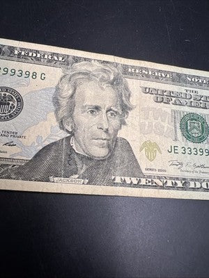 2009 $20 FRN Federal Reserve Note Circulated Neat Serial # 33399398