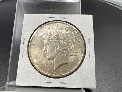 1923 P $1 Peace Silver Dollar Coin Laminated Planchet Error Reverse BU UNC