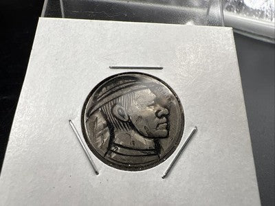 Hobo Buffalo Nickel Coin Modern Carving SKU#C