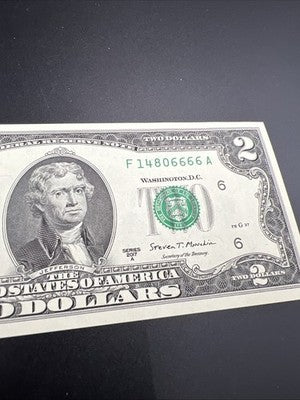 2017 A $2 FRN Federal Reserve Note CH UNC Neat Serial #14806666
