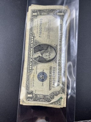 Lot of 10 VERY CIRC 1957 1935 $1 Dollar Silver Certificate Blue Seal Notes #94