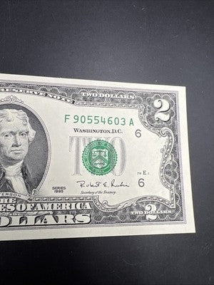 1995 $2 FRN Federal Reserve Note Choice Uncirculated #90554603 Atlanta District
