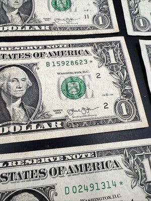 Lot of 10 2013 Star * $1 FRN Federal Reserve Notes Circ #314