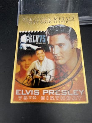 Elvis Presley 75th birthday Gold Plated Card