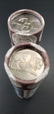 2005 P and D Jefferson Nickel Bison Westward Journey  OBW 2 Rolls Mint Wrapped
