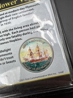 400th Anniversary of the Mayflower Colorized $2 FRN Two Dollar & Half Dollar Set
