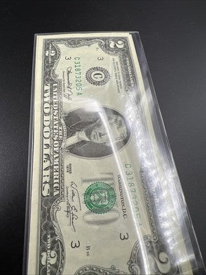 2 Note Lot Choice AU 1976 $2 FRN Bicentennial Federal Reserve Notes #205