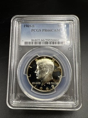 1966 50c Kennedy 40% Silver Half Dollar Coin PR66 Cameo PCGS #991