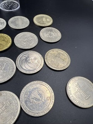Lot of 20 $1 Casino Dollar Gaming Tokens Metal Circulated Conditions SKU#7526