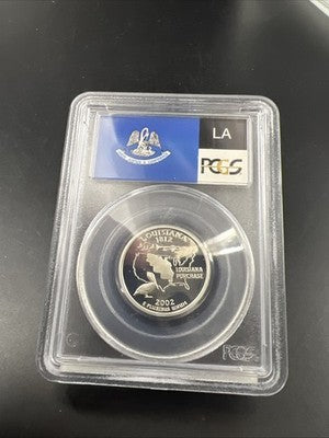 2002 S Proof Silver Louisiana Statehood Quarter Coin PCGS PR69 DCAM #686