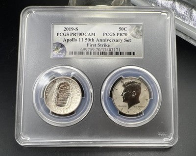 2019 S Apollo 11 50th Anniversary Set First Strike PCGS PR70 Reverse Proof