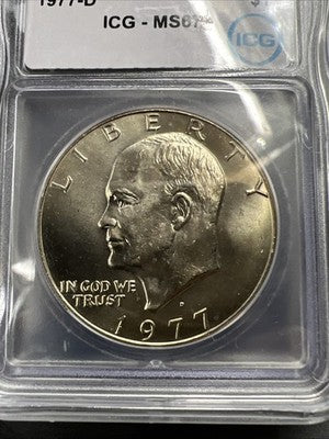 1977 D $1 Ike Eisenhower Clad Copper Nickel Dollar Coin ICG MS67 #26