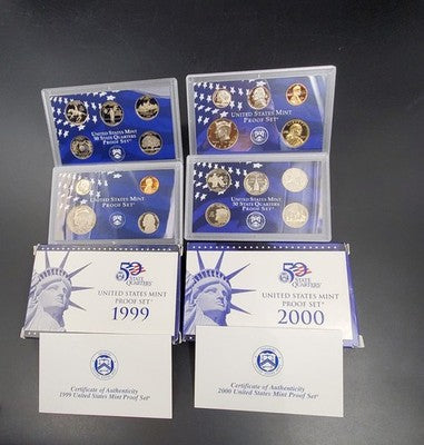 1999 - 2009 U.S. Mint Proof Set 11 Sets w/ COAs CLAD - Free Ship USA