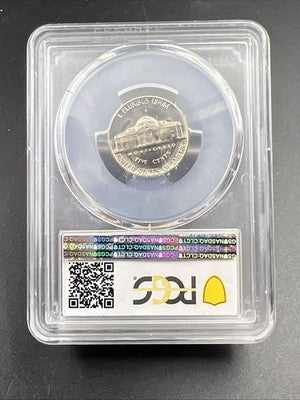 1965 5c Jefferson Nickel SMS SP66 PCGS #50 Reverse Struck Thru Error #50