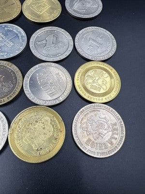 Lot of 20 $1 Casino Dollar Gaming Tokens Metal Circulated Conditions SKU#7539