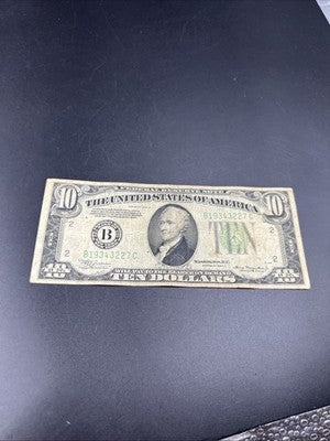 1934 A $10 FRN Ten Dollar Federal Reserve Note New York District VG Circ #227