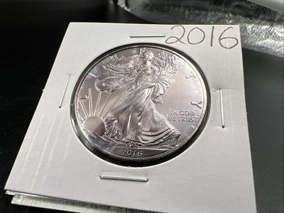 2016 1 Oz ASE American Silver Eagle Coin Gem BU UNC Neat Toning Toner
