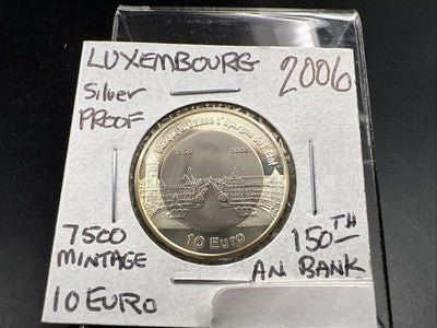 Luxembourg 10 Euro 2006 150 Years State Savings Bank Silver Titanium