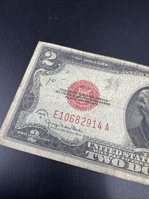 1928 G $2 Two Dollar Legal Tender United States Red Seal Note Good Circ #914