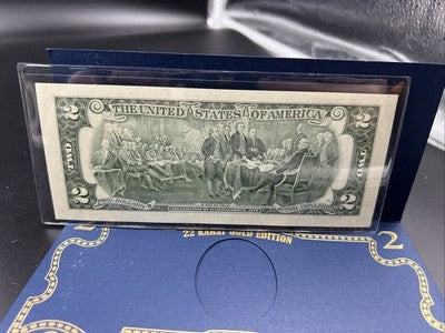 2003 $2 FRN Two Dollar Bill Federal Reserve Note Enhanced Golden CH UNC #041