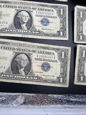 Lot of 10 1957 $1 One Dollar Silver Certificate Blue Seal Notes G / VG #147