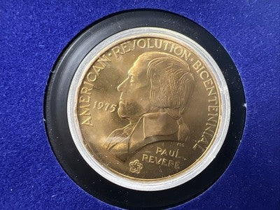 1975 American Revolution Bicentennial Paul Revere Bronze Medal in Case